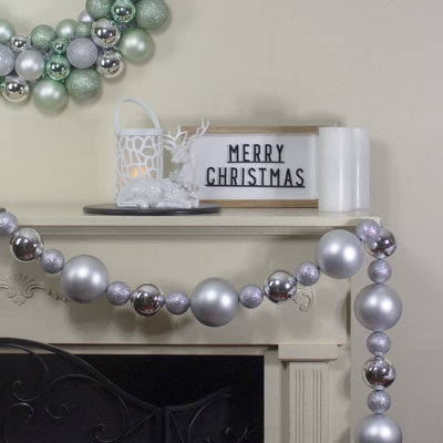 6' Shatterproof Ball 3-Finish Christmas Garland