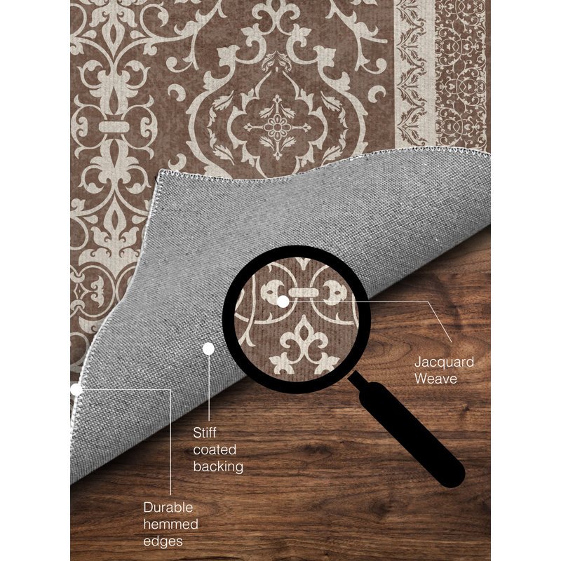Tapis de chaise rectangulaire à poils courts Rao, L 36 po x L 60 po, Taupe