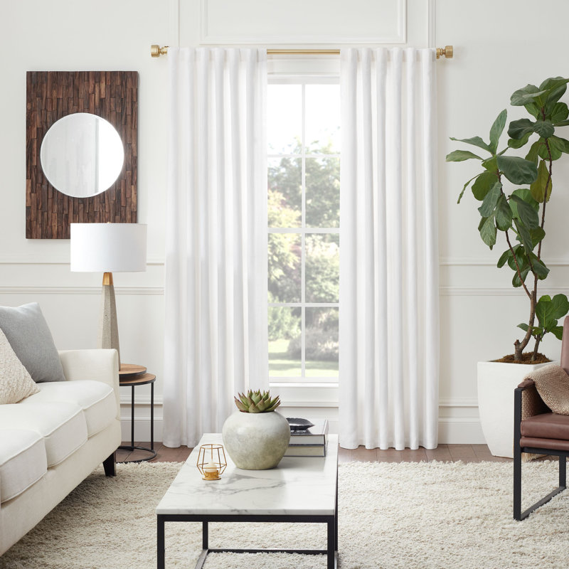 Ensemble de tringle à rideaux simple 1 1/8 po de diamètre Mode Premium avec embouts de porte modernes, 36" - 72", Or brossé