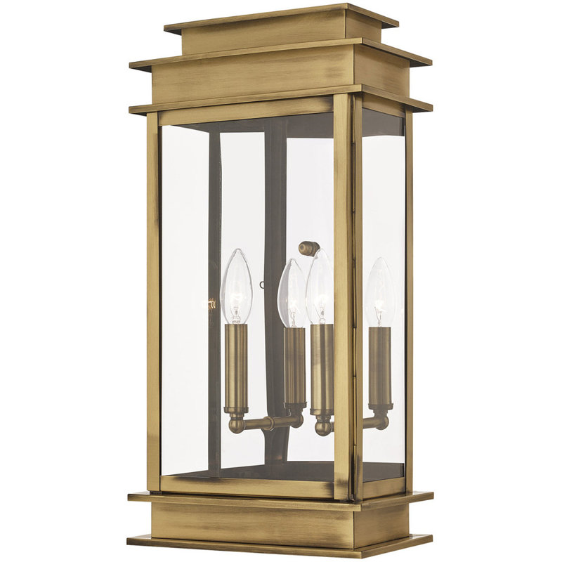 Cortana Wall Light, Antique Brass, 19" H x 9.5" W x 9.5" D