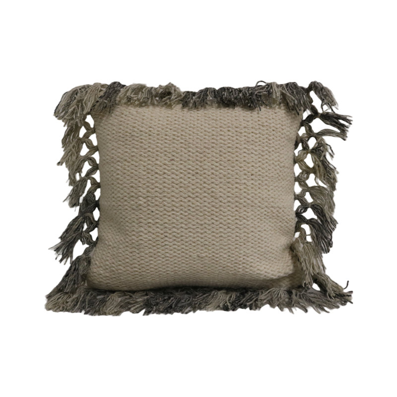 Abstract Wool Blend Throw Pillow