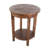 Inola Wide Rustic Industrial Antique Wooden Round End Table With 1 Open Shelf