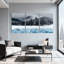 Hiver, forêt, paysage d'hiver, montagnes enneigées, lac de glace, ensemble de 3 impressions sur toile-1587044806