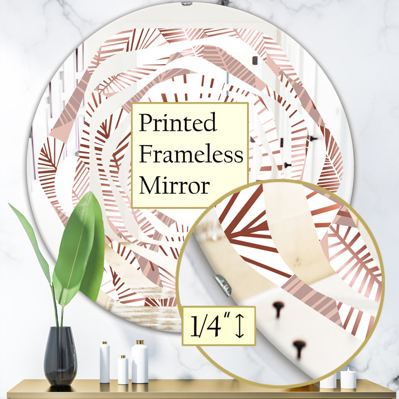 Miroir mural Coastal, H 23,6 po x l 23,6 po, Tourbillon à motif tropical IV