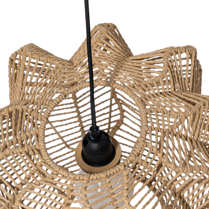 1 - Light Natural Pendant, 25cm H x 40cm W x 50cm D, Brown