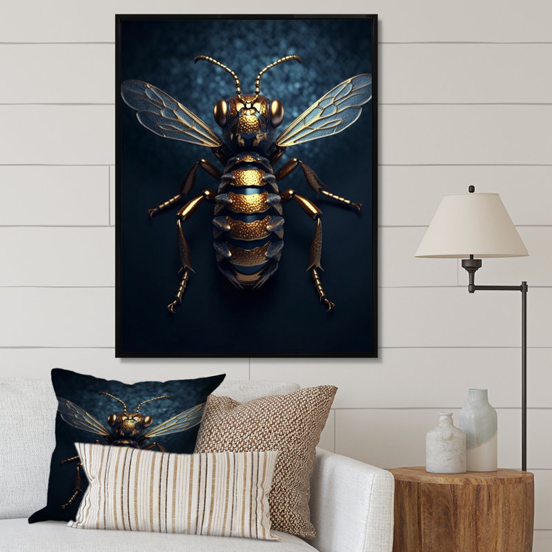 «Mécanic Bumble Bee», reproduction sur toile encadrée, Cadre flottant noir, H 32 po x l 16 po x P 1 po