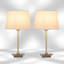 Pair (2x) Square Stick Antique Brass Metal Bedside Table Lamp 