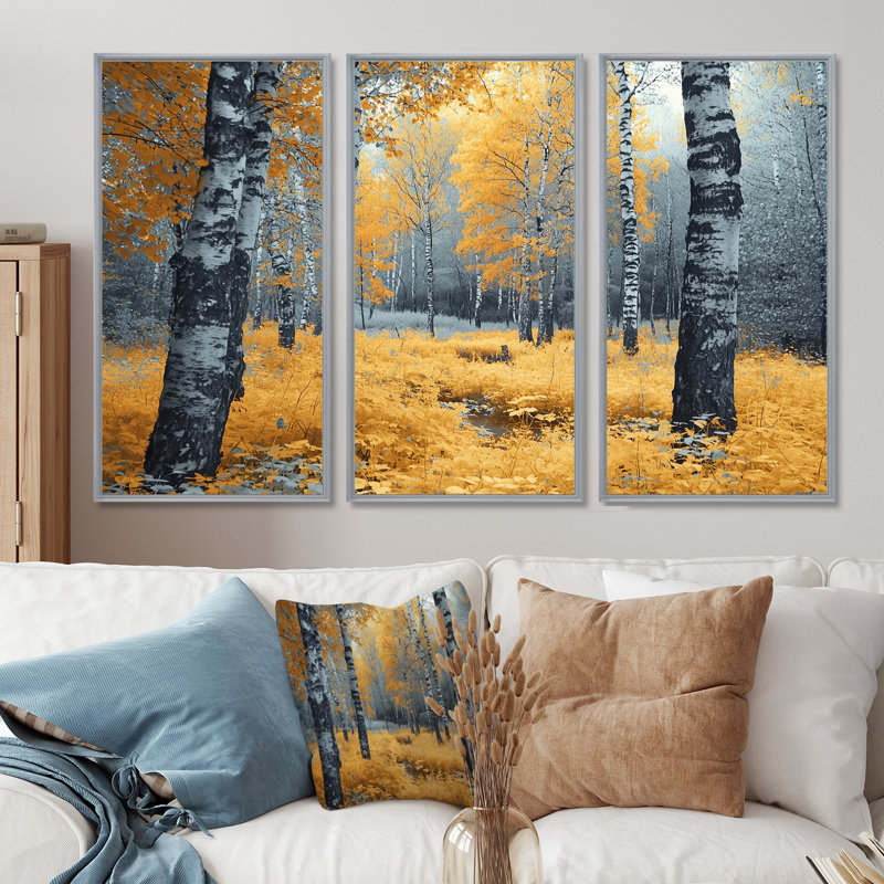 Blue Waves Heights Golden Coastal III - ensemble d'impression d'art mural côtier, H 28 po x l 36 po x P 1 po