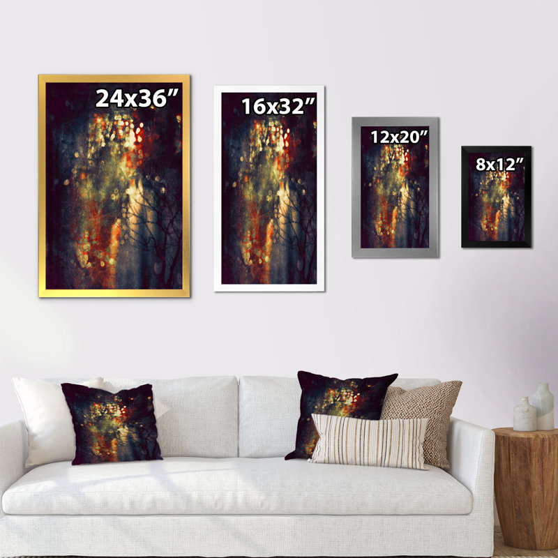 «Grunge Yellowbokeh», reproduction d'art sur toile, H 20 po x l 12 po x P 1 po, Cadre noir