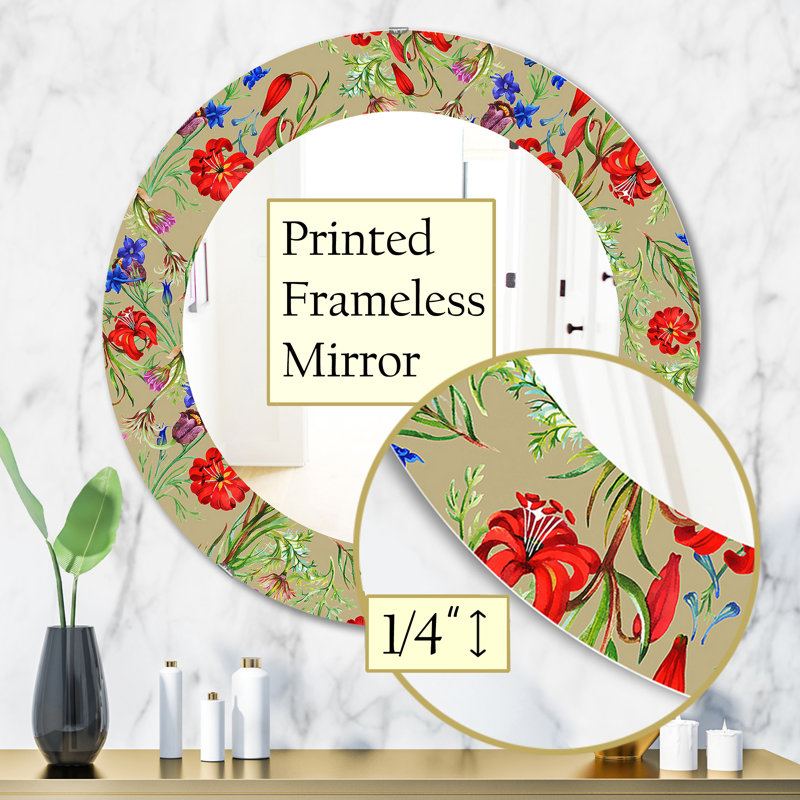 Miroir décoratif Blossoming Flowers, H 31,5 po x l po