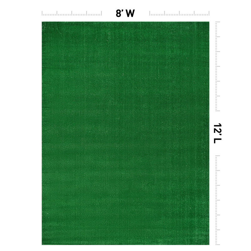 Artificial Turf Solid Grass Indoor Outdoor Area Rug, Rectangle 8' x 12'