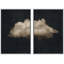 "Moody" noir pastel abstrait nuage minimaliste moderne, art mural 2 pièces-98126383-98126381