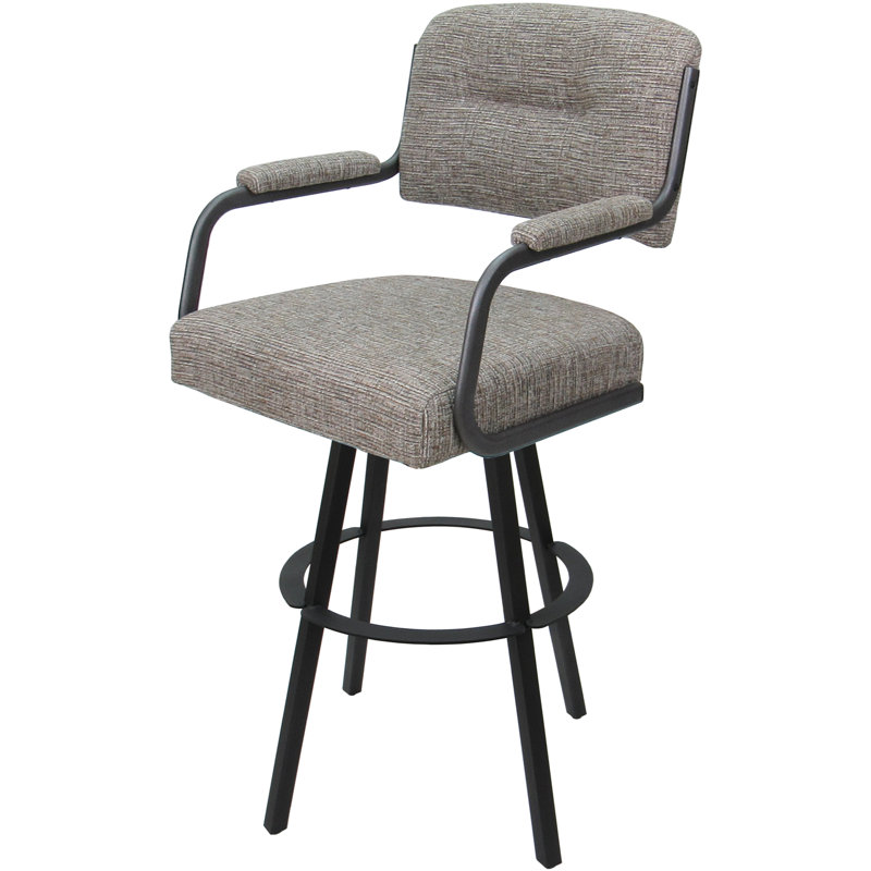 Tabouret pivotant rembourré Cessna, Gris, Brun clair, Counter Stool (26" Seat Height)