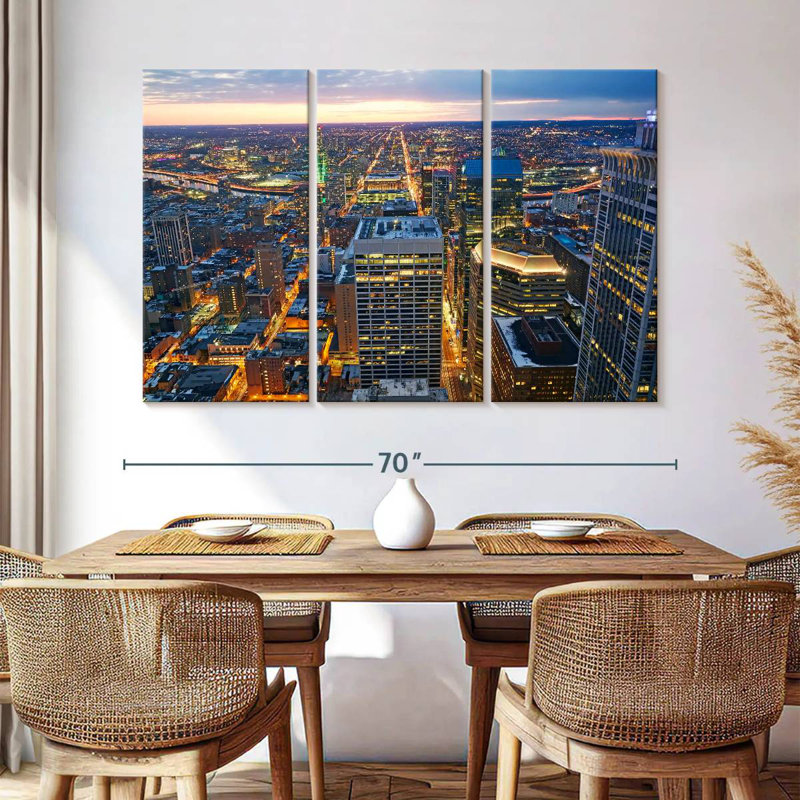 Sebbie Downtown Philadelphia Lights, 42" H x 65" W