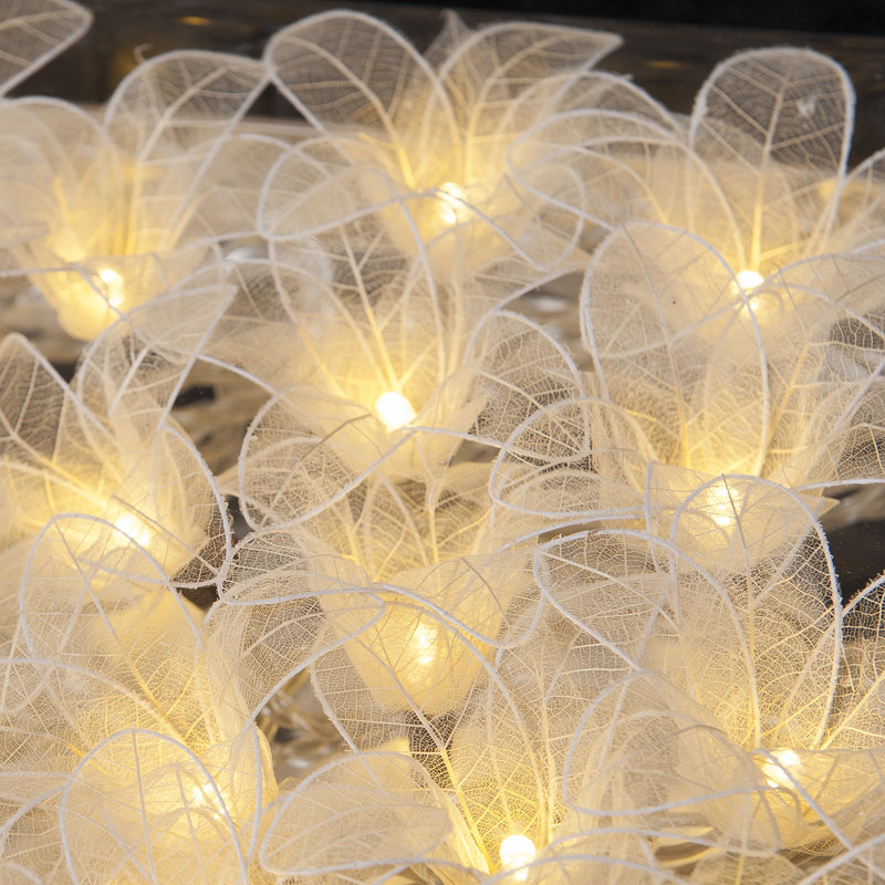 Anitta LED Natural Leaf Lilies String Light, Cream