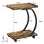 Table de bout en C avec roulettes, table d'appoint industrielle avec structure en métal robuste pour les petits espaces, salon et chambre à coucher-142209562