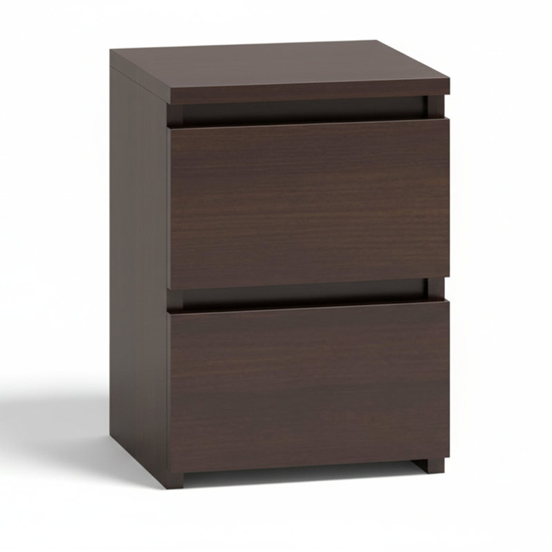 Delancey 30cm W Manufactured Wood Bedside Table, Wenge