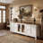 90.6" Wide Horizontal Shoe Cabinet With 4 Drawers & Glass Doors