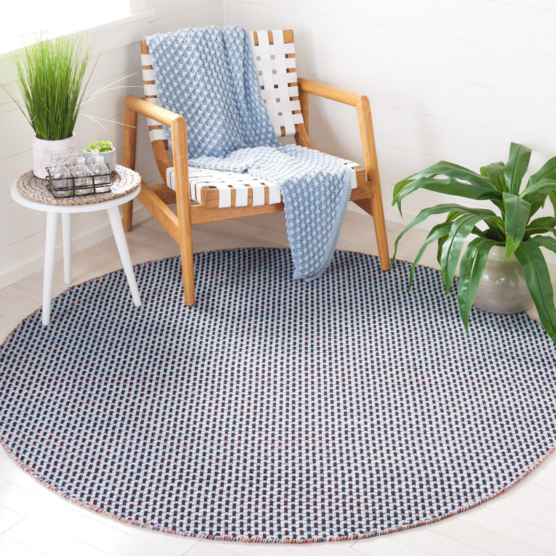 Tapis bleu / noir Mona 475, Rond 6 pi