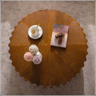 Table basse ronde ronde cannelée Drum