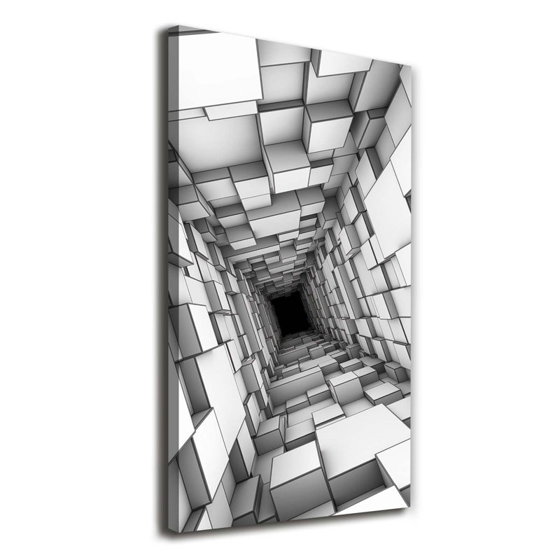 Tunnel With Cubes - Wrapped Canvas Print