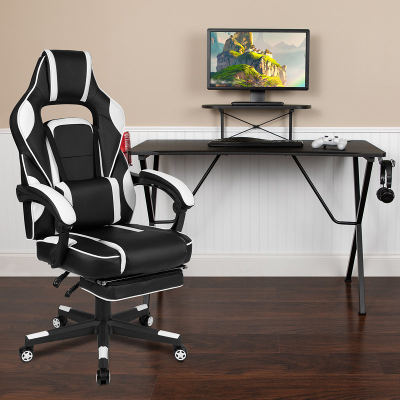 Fauteuil de jeu inclinable Bridesdale, Noir / blanc