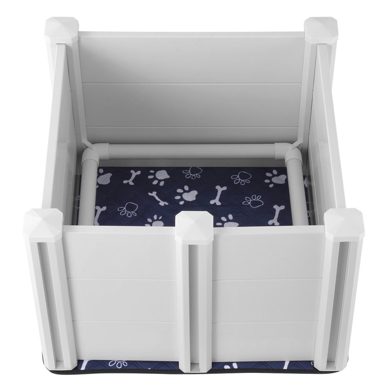 Tapis de protection pour chien en PVC avec rails pour chien et chiots, H 10 po x L 25 po x P 16 po