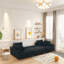 Canapé modulaire en U en velours côtelé avec méridienne, canapé-lit escamotable, 4 coussins de dossier et 2 coussins, canapé convertible moderne pour salon, appartement-801678249