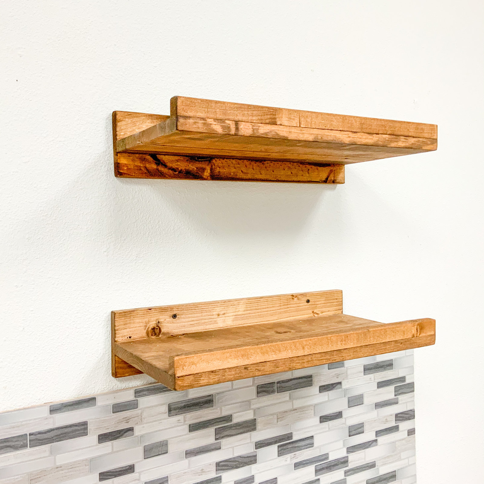 36" Solid Wood Floating Shelf, Walnut, 4.25" H x 20" W x 10" D