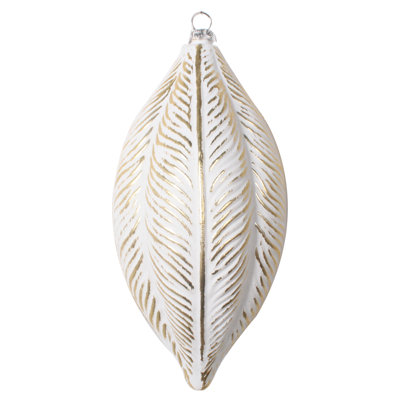 Vickerman 6" Brushed Feather Christmas Ornament 6'' Shatterproof Finial Ornament