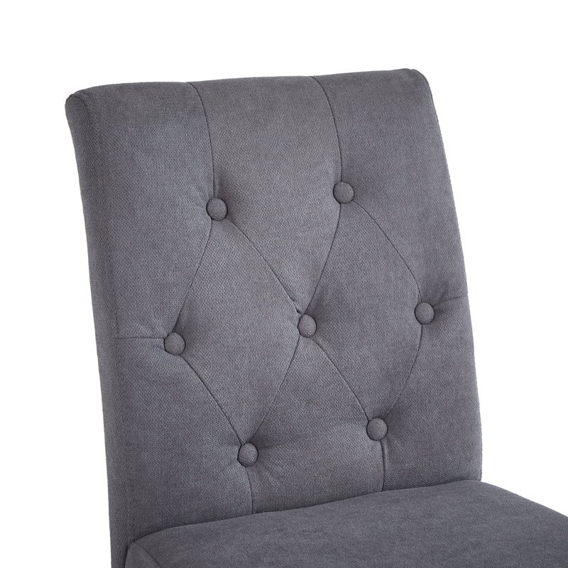 Ensemble de salle à manger 5 pièces comprenant 1 table, 2 chaises rembourrées et 2 bancs; Un ensemble de salle à manger de style rustique peu encombrant adapté aux salles à manger et aux cuisines, gris et noir.