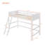 Lit mezzanine simple en bois massif avec échelle-481865610