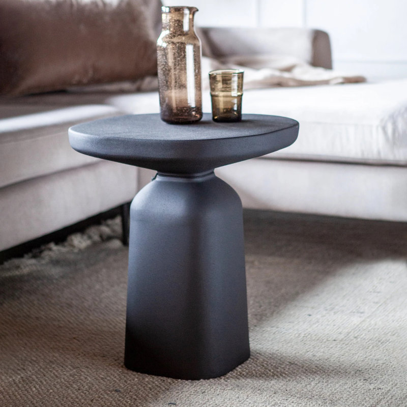 Black Aluminum Rectangular Coffee Table with Coated Finish