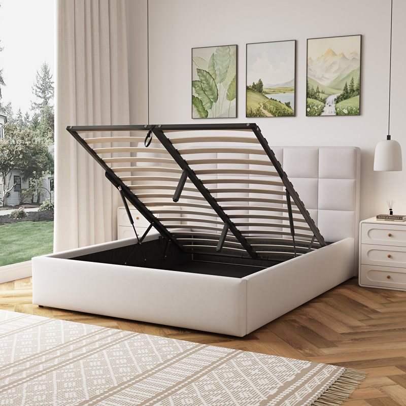 Upholstered Ottoman Storage Bed, King (5')