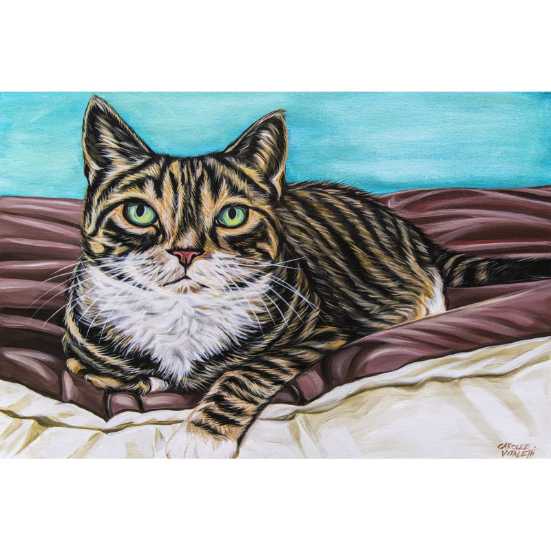 Kaleidoscope Comfy Cat - Wrapped Canvas Print, 30cm H x 46cm W x 3.8cm D