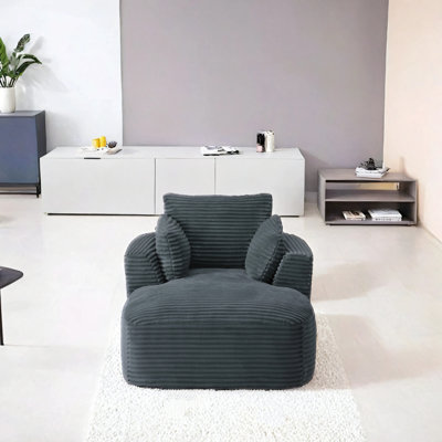 Très grand fauteuil inclinable en velours côtelé