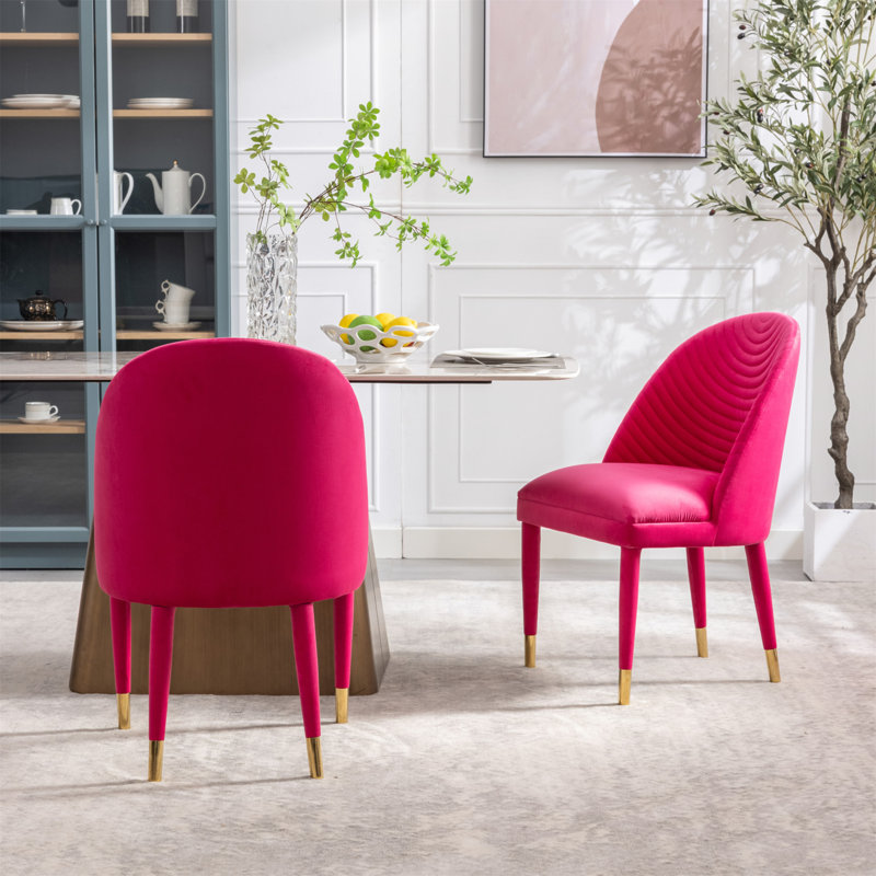 Chaise d'appoint en velours Zacaras, Velours rouge