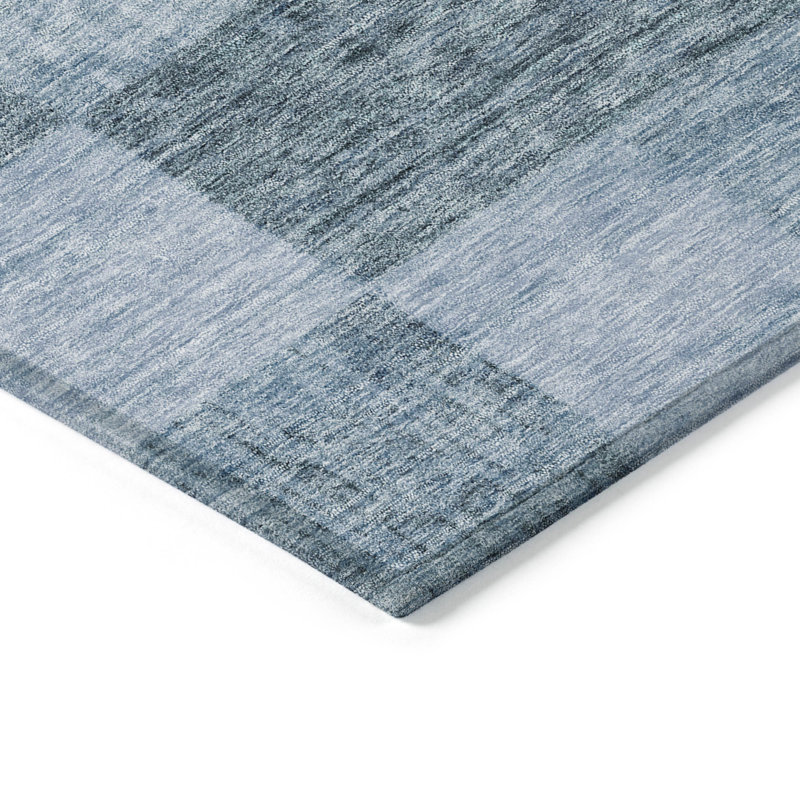 Addison 8' x 10' Denim Synthetic Flat Woven Washable Rug