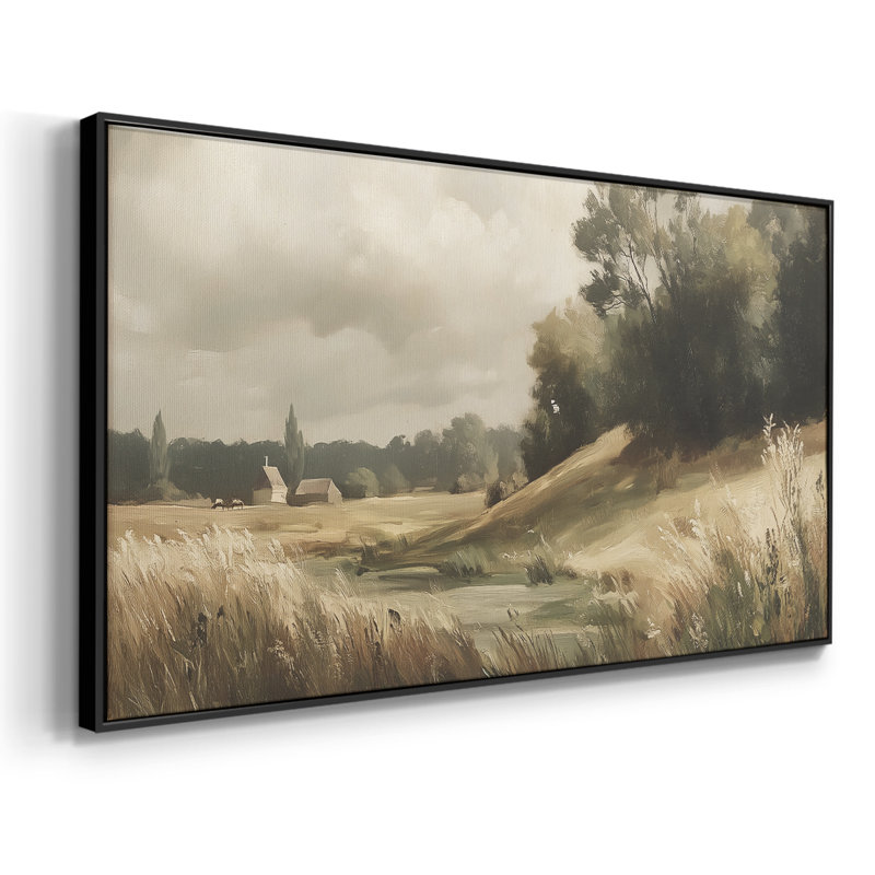 Série paysage - Lxxvi - Toile tendue avec châssis, prête à accrocher, H 17 po x l 33 po, Noir