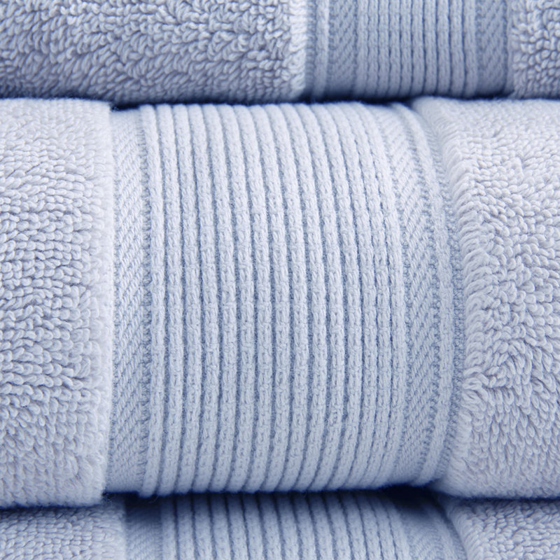 100% Cotton 8 Piece Antimicrobial Towel Set, Light Blue