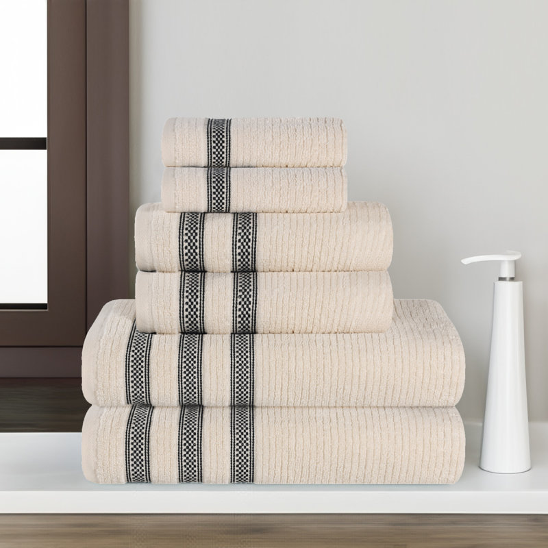 Ensemble de serviettes de bain 6 pièces Ilseruth, Ivoire