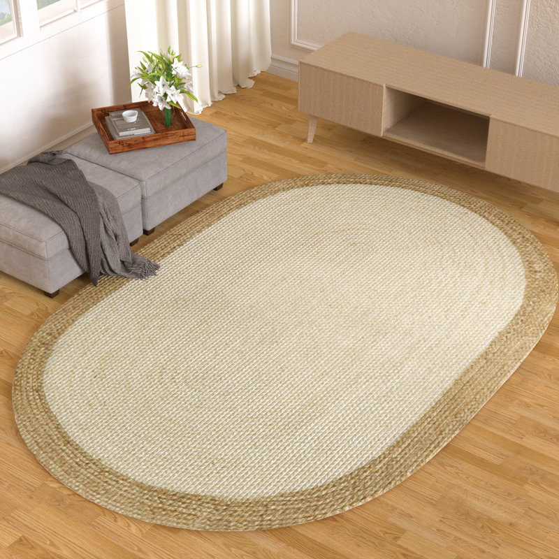 Kayleigh Hand-Braided Jute Area Rug , Oval 4' x 6'