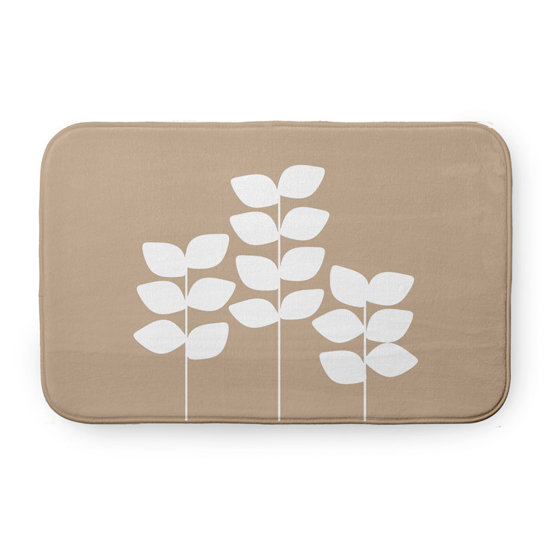 Tapis de bain Botanical Blooms, L 21 po x L 34 po, Brun