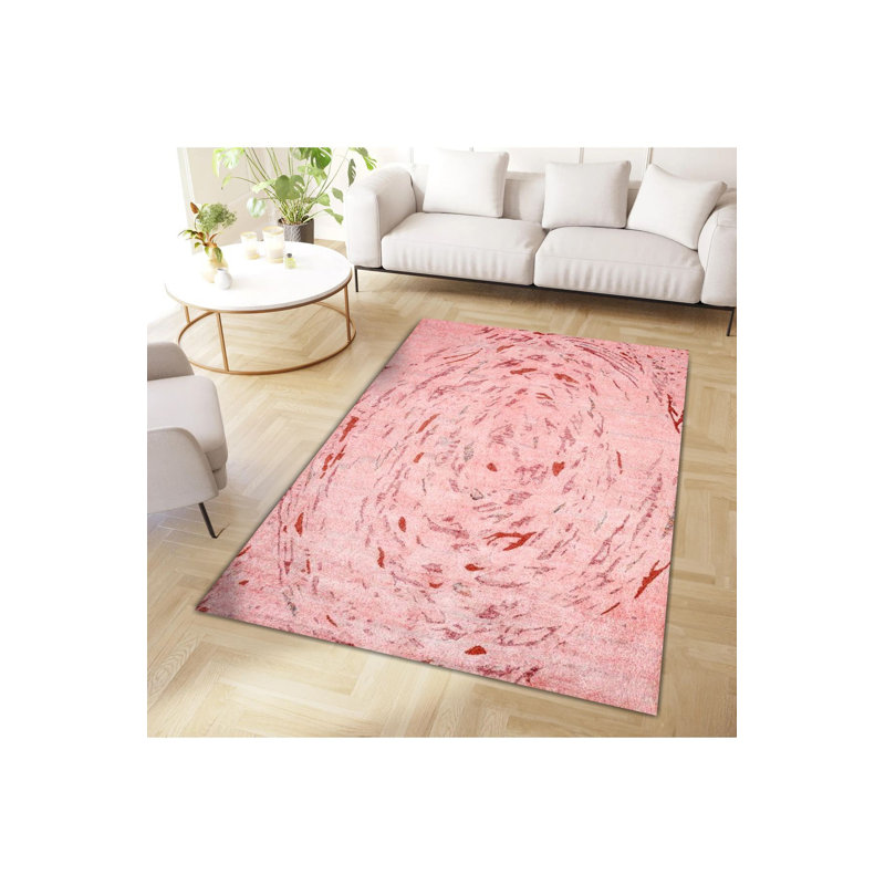 Tapis rose tissé à la machine, Sous-tapis rectangulaire 4 pi 7 po x 6 pi 7 po inc