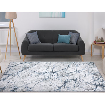 Tapis lavable antidérapant en marbre Lyanne