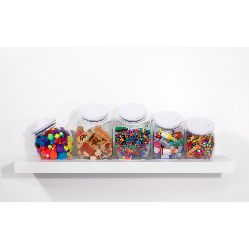 Pop & Seal Large 160 Oz. White Plastic Snack Jar