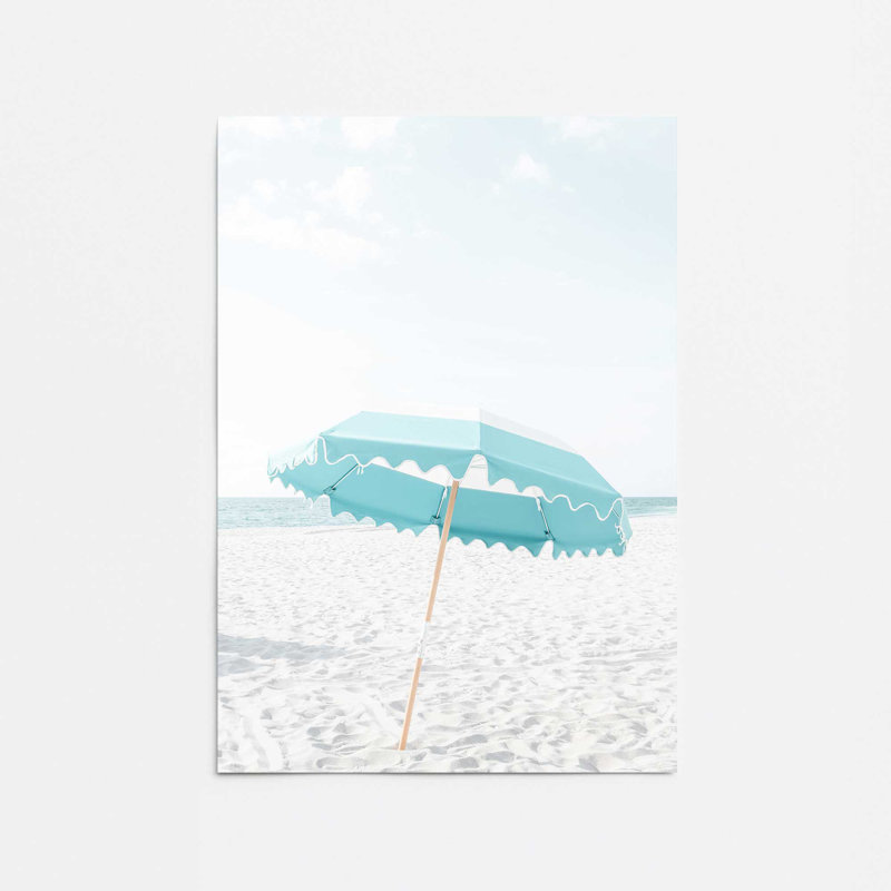 «Seaside Relaxation in Style I», reproduction, H 20 po x l 16 po, Parasol de plage, Sans cadre