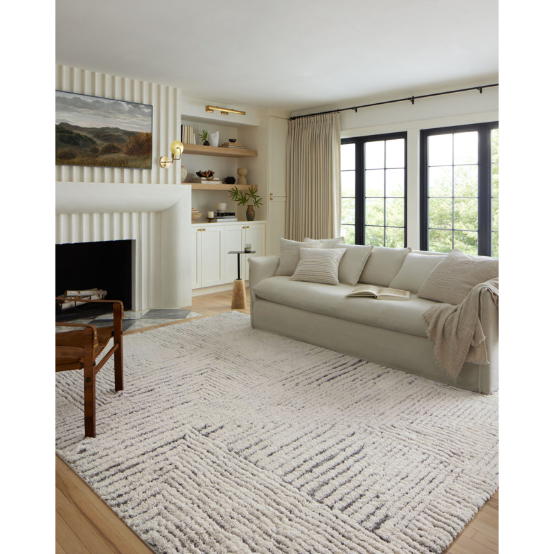 Lindell Ivory/Gray Area Rug, Square 1'6"