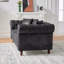 Canapé en tissu 83 po Chesterfield ‌Tech, canapé à accoudoirs roulés en tissu High-Tech, canapé rembourré de style Mid-Century moderne, canapé 3 places-712610262