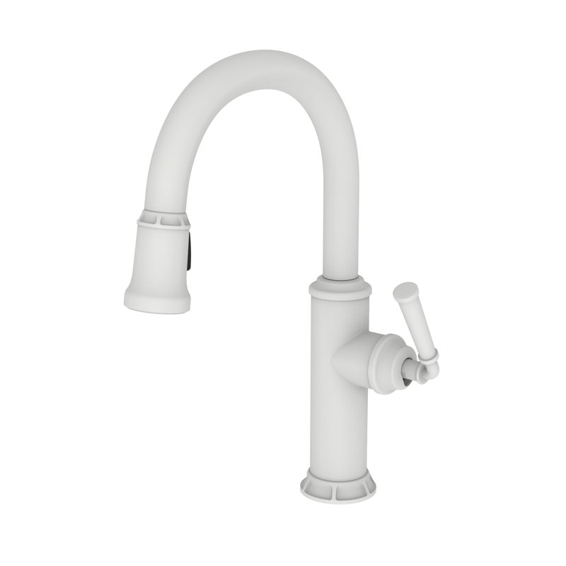 Gavin Single Handle Pull Down Kitchen Faucet, Matte White